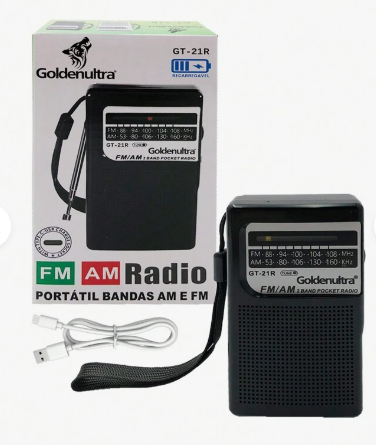 📻 Radio Portátil de Bolsillo Goldenultra GT-21R – AM/FM