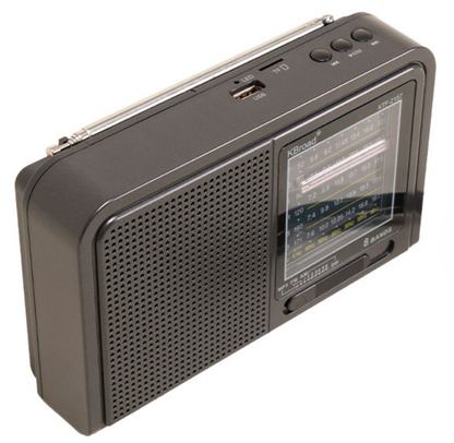 📻 Radio Portátil KTF-2157 – AM/FM con Bluetooth, Linterna y Panel Solar