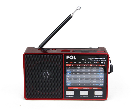 📻 Radio Portátil FOL FR-02 – AM/FM/SW con Bluetooth Y Linterna