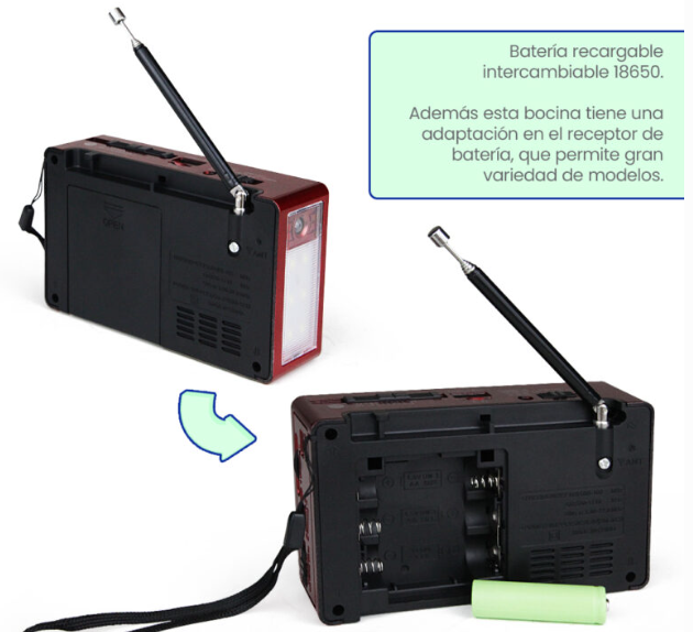 📻 Radio Portátil FOL FR-02 – AM/FM/SW con Bluetooth Y Linterna
