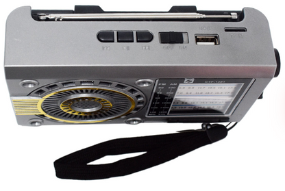 📻 Radio Portátil KTF-1481 – AM/FM/SW con Bluetooth, Linterna y Panel Solar