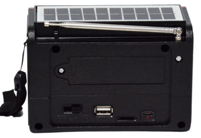📻 Radio Portátil Buytiti KF-AM76 – AM/FM con Bluetooth y Panel Solar