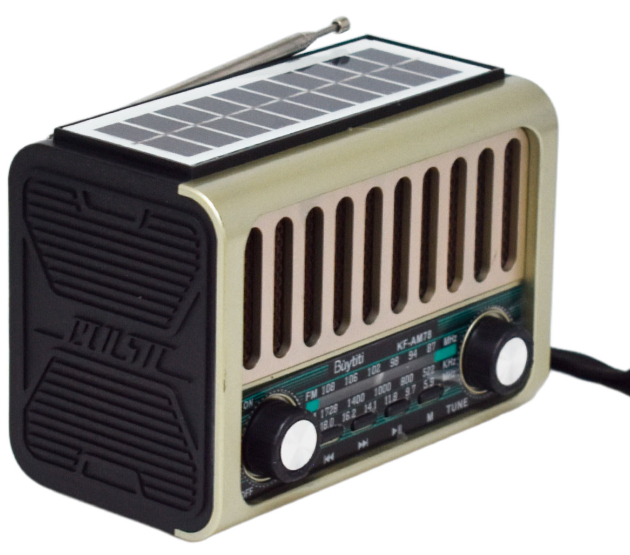 📻 Radio Portátil Buytiti KF-AM78 – AM/FM con Bluetooth y Panel Solar