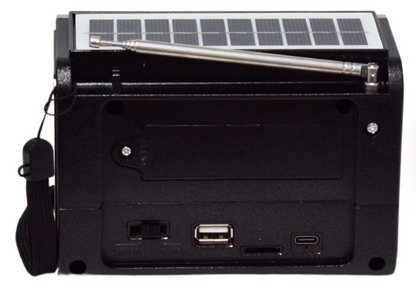 📻 Radio Portátil Buytiti KF-AM78 – AM/FM con Bluetooth y Panel Solar