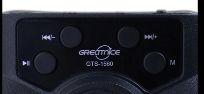🔊 Bocina Portátil GTS-1560 (2 × 3") – Bluetooth, Luces LED y Radio FM