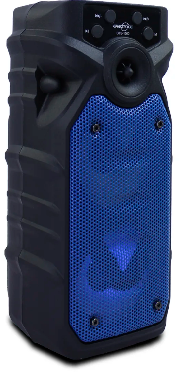 🔊 Bocina Portátil GTS-1560 (2 × 3") – Bluetooth, Luces LED y Radio FM