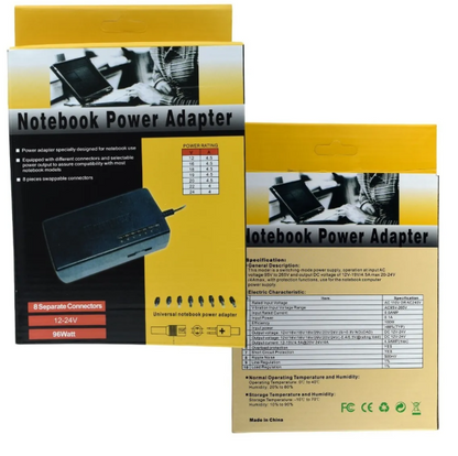 🔌 Cargador Universal para Laptop 12–24V con 8 Puntas