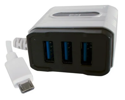 ⚡ Cargador de Viaje Kingboard CDQ-365 – 3 Puertos USB, Carga Rápida
