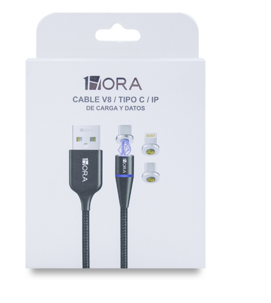 🔌 Cable Magnético 3 en 1 1Hora CAB253 – 3A, 1 Metro