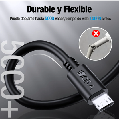 🔌 Cable Micro USB 1Hora CAB031 – 1.5 metros, Carga Rápida Reforzado
