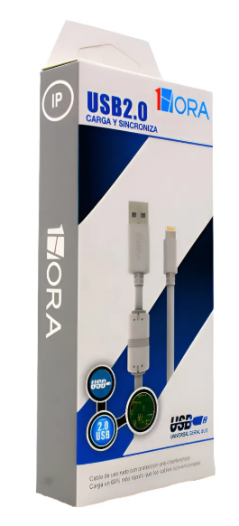 🔌 Cable Lightning 1Hora CAB075-B – 1.5 metros, 2A