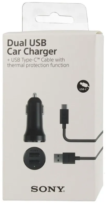 🚗 Cargador de Coche Sony AN430 – 12W, 2 Puertos USB, con Cable USB Tipo-C
