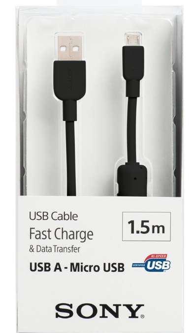 🔌 Cable Sony USB-A a Micro USB – 1.5 metros, 2.4A