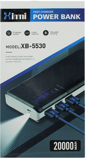 🔋 Power Bank Xinmi XB-5530 – 20,000 mAh con Lámpara y Pantalla Digital
