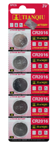 🔋Pila de Litio CR2016 (5 piezas)