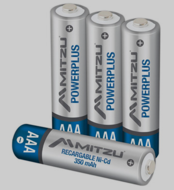 🔋 Pila Recargable AAA 350mAh – Mitzu  (Paquete con 4)