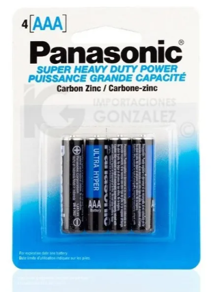 🔋 Pilas Panasonic AAA (Triple A) – Paquete con 4