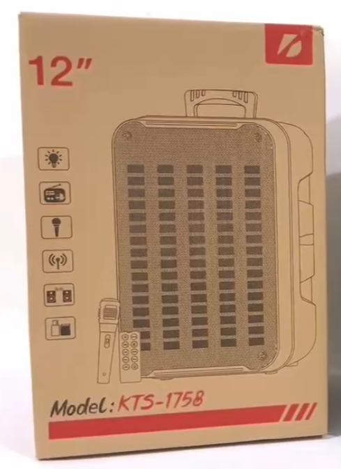🔊 Parlante KTS-1758 12″ con Micrófono y Control