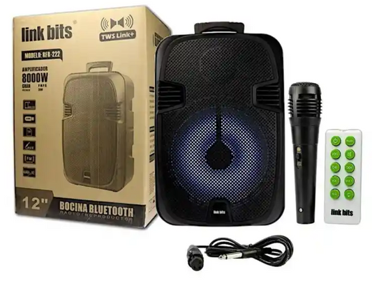🔊 Bocina Link Bits RFR-222 de 12″ con Micrófono y Control