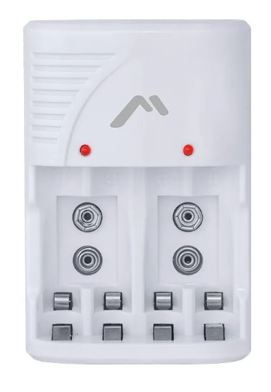 🔋 Cargador Mitzu MC-210 para Baterías AA, AAA y 9V con 4 Pilas AA de 700 mAh