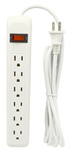 🔌 Barra Multicontacto FX CHA-02E con 6 Tomacorrientes e Interrupto