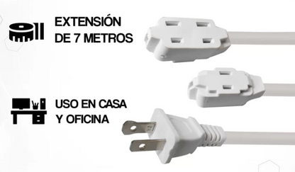 🔌 Extensión Eléctrica FX EX-B7M – 7 Metros, Uso en Casa y Oficina