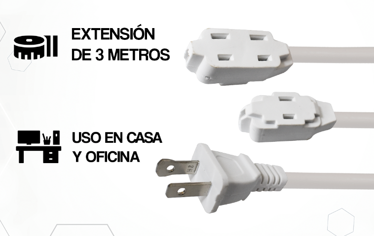 🔌 Extensión Eléctrica FX EX-B3M – 3 Metros para Uso en Casa y Oficina