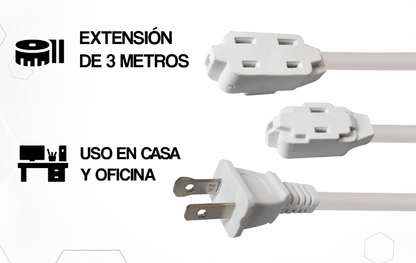 🔌 Extensión Eléctrica FX EX-B3M – 3 Metros para Uso en Casa y Oficina