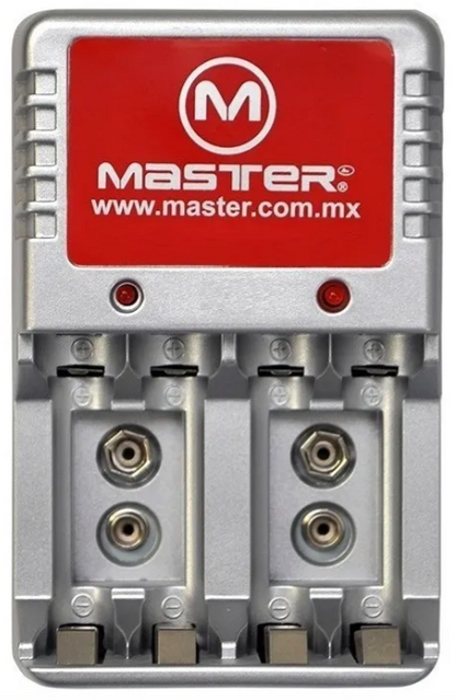 🔋 Cargador de Baterías Master EL10-2AA2AAA – Incluye 2 Baterías AA de 3000 mAh y 2 AAA de 1200 mAh