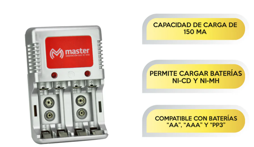 🔋 Cargador de Baterías Master EL10 – Sin Baterías Incluidas