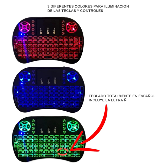 🔹 Mini Teclado Inalámbrico con Touchpad para Smart TV, PC y Consolas – Modelo TC10-USA