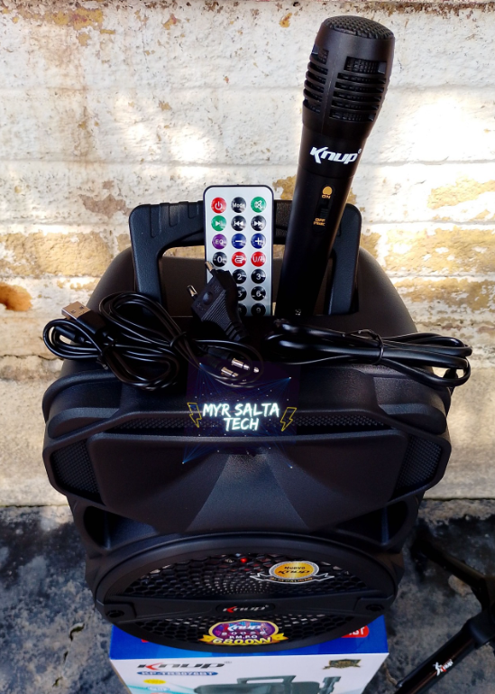 🔊 Parlante Karaoke Knup KP-TR3076BT – 8" con Bluetooth, Micrófono y Trípode