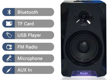 🔊 Bocina Bluetooth Brodu BTS-1288 – 4" Recargable con Luz LED