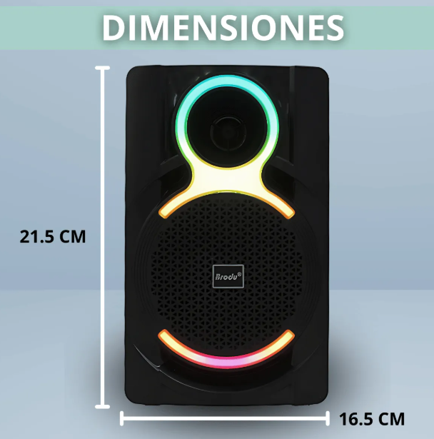 🔊 Bocina Bluetooth Brodu BTS-1826 – 4" Recargable con Luz LED y Función Karaoke