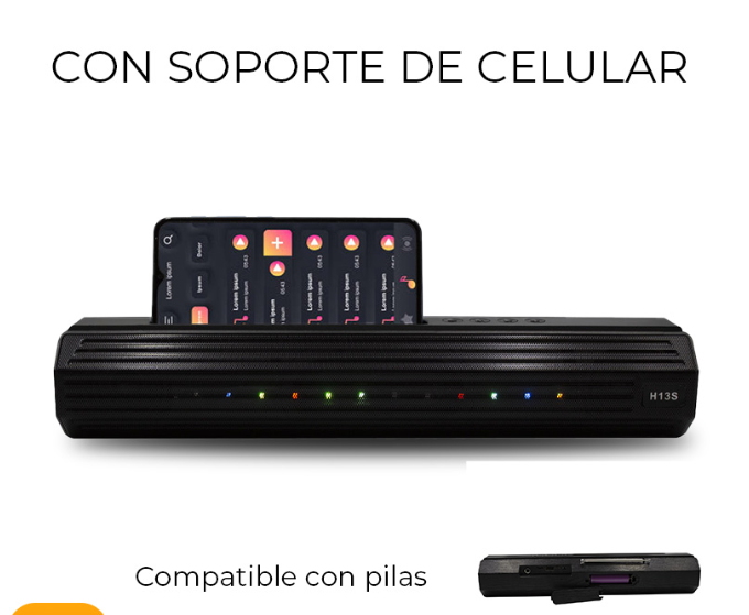 🔊 Bocina Maíz 3" H13S Bluetooth con Luces LED y Soporte