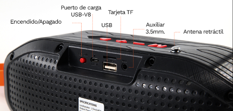 🧰 Bocina Portátil Bluetooth FOL D02 3"