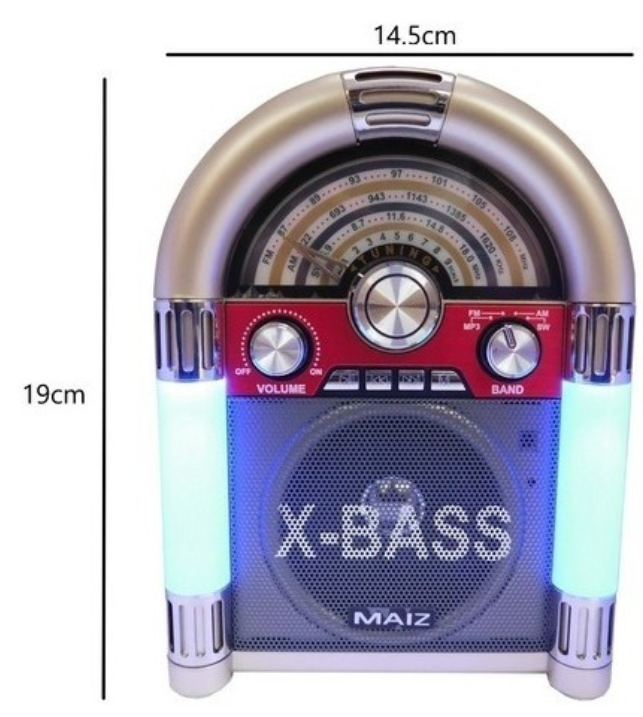 🧰 Bocina Mini Rockola X-Bass Portátil Maiz BC-148 (3")
