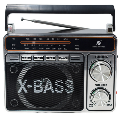 🧰 Radio Portátil KTF-1466 con Bluetooth y Linterna