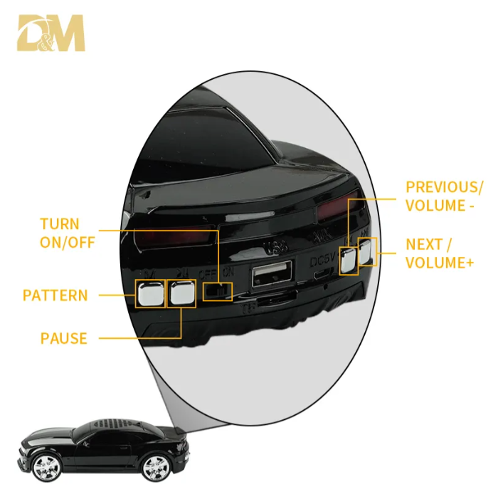 🧰 Bocina Bluetooth WS-592 con diseño de automóvil deportivo Camaro 3"