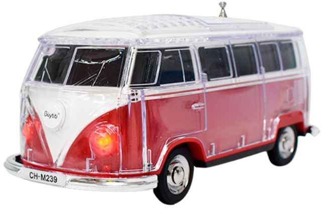 🧰 Bocina Bluetooth CH-M239 con diseño de camioneta clásica VW 3"