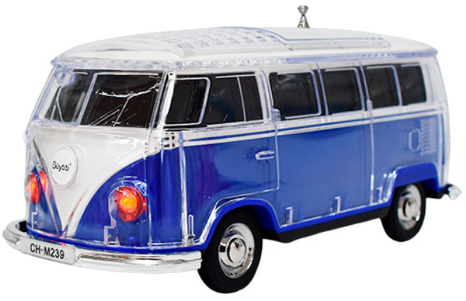 🧰 Bocina Bluetooth CH-M239 con diseño de camioneta clásica VW 3"