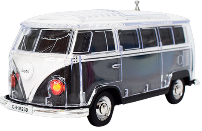 🧰 Bocina Bluetooth CH-M239 con diseño de camioneta clásica VW 3"