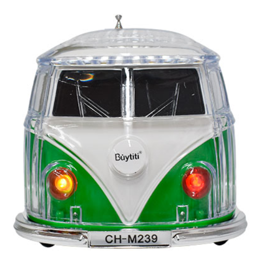 🧰 Bocina Bluetooth CH-M239 con diseño de camioneta clásica VW 3"