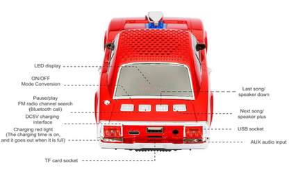🧰 Bocina Bluetooth WS-1968 con diseño de automóvil clásico DODGE 3"