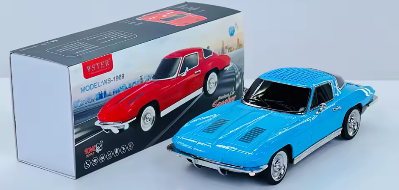 🧰 Bocina Bluetooth WS-1969 con diseño de automóvil clásico CORVETTE 3"