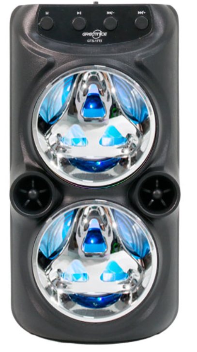 🧰 Bocina Bluetooth GTS-1772 con doble altavoz de 3" y micrófono alámbrico