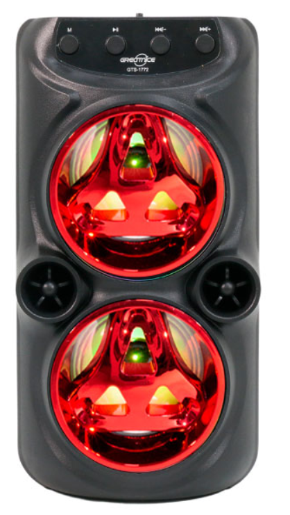 🧰 Bocina Bluetooth GTS-1772 con doble altavoz de 3" y micrófono alámbrico