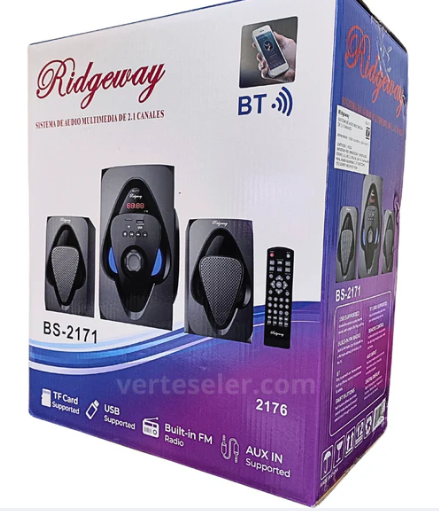 🧰 Bocina Bluetooth BS-2171 – Sistema de Sonido 2.1 Hi-Fi (1x4", 2x3")