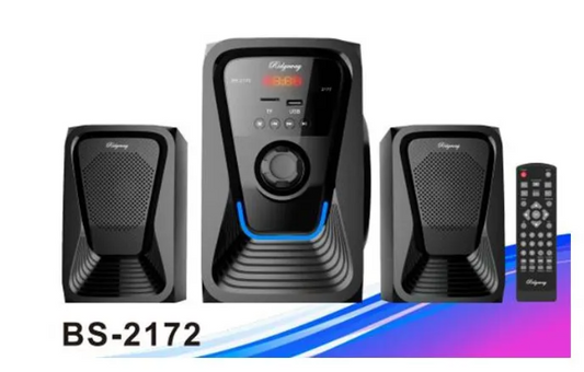 🧰 Bocina Bluetooth BS-2172 – Sistema de Sonido 2.1 Hi-Fi (1x4", 2x3")