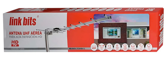 📡 Antena Aérea Exterior Link Bits EXHD02 – 12 Elementos, Alta Definición